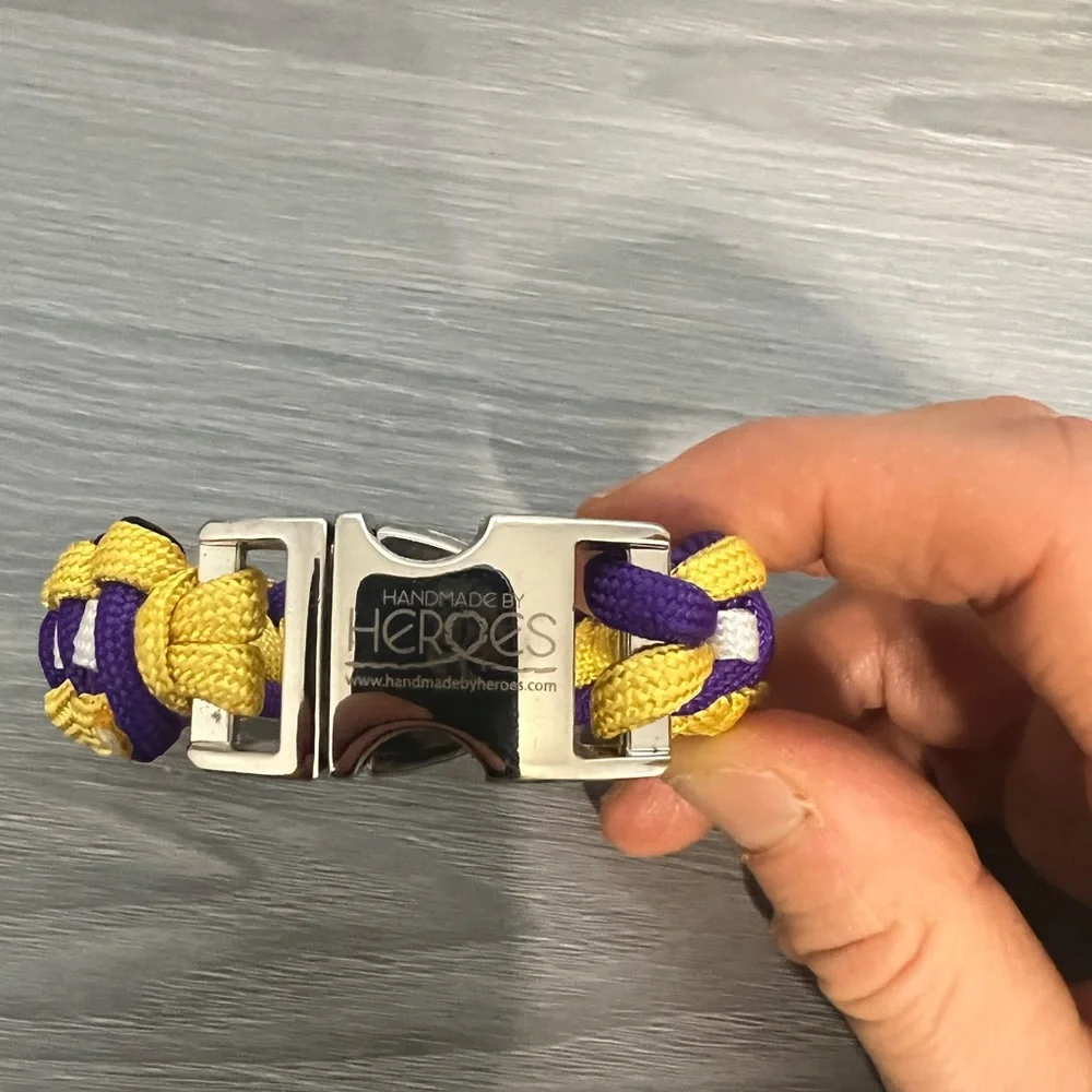 Minnesota Vikings Paracord Rope Bracelet, Handmade by Heroes, Made by Veterans